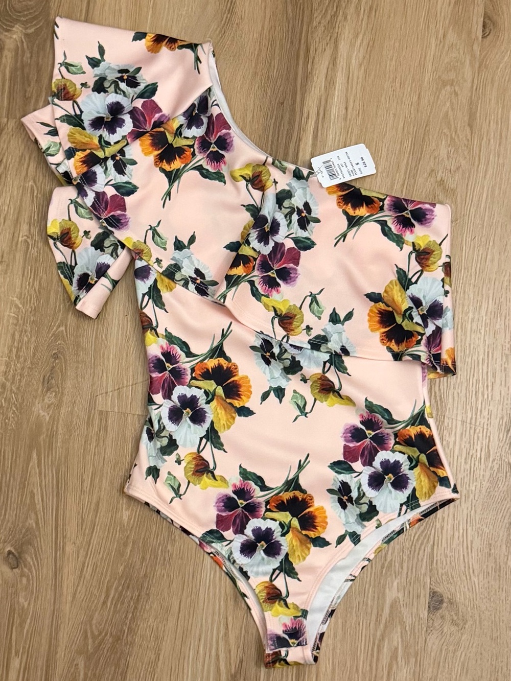 Windsor Floral One-Shoulder Pink Bodysuit